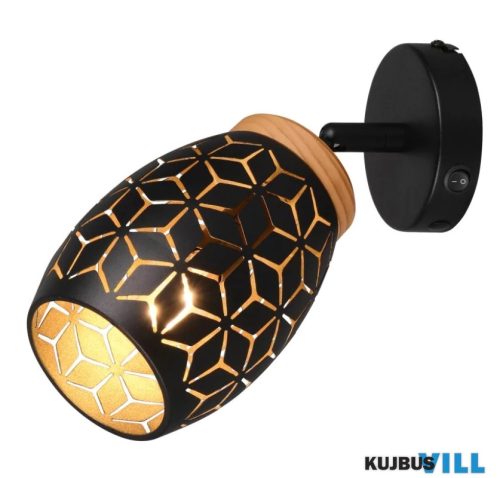 TR R81571780 BIDAR spotlámpa excl.1xE14/10W ↕17cm Ø12cm fekete/arany