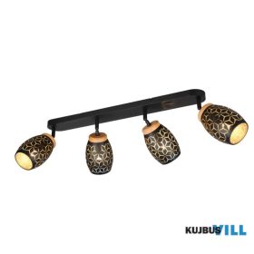   TRIO R81574080 BIDAR spotlámpa excl.4xE14/10W ↕27cm ↔74cm Ø12cm fekete/arany