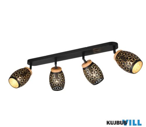 TR R81574080 BIDAR spotlámpa excl.4xE14/10W ↕27cm ↔74cm Ø12cm fekete/arany