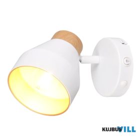   TRIO R81921731 VALENTIN spotlámpa excl.1xE14/10W ↕14cm ↔19cm Ø11cm fehér/arany/fa utánzat