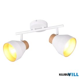   TRIO R81922031 VALENTIN spotlámpa excl.2xE14/10W ↕21cm ↔32cm Ø11cm fehér/arany/fa utánzat