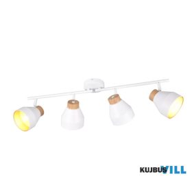   TRIO R81924031 VALENTIN spotlámpa excl.4xE14/10W ↕22cm ↔71,5cm Ø11cm fehér/arany/fa utánzat