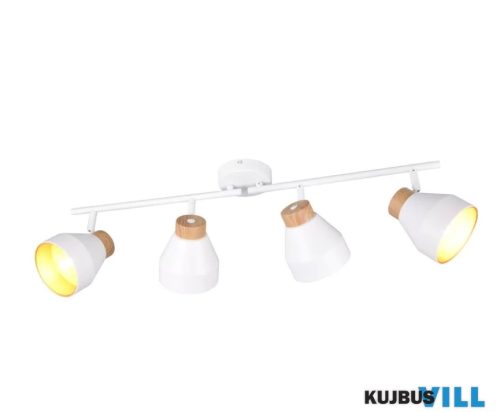 TR R81924031 VALENTIN spotlámpa excl.4xE14/10W ↕22cm ↔71,5cm Ø11cm fehér/arany/fa utánzat