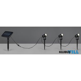   TR R83256332 OBIDOS kültéri leszúrható spotlámpa 3x0,5W LED/3x35lm/4000K ↕15cm Ø4cm IP44 fekete