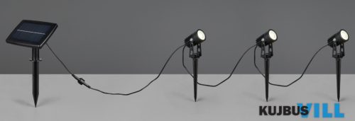 TR R83256332 OBIDOS kültéri leszúrható spotlámpa 3x0,5W LED/3x35lm/4000K ↕15cm Ø4cm IP44 fekete