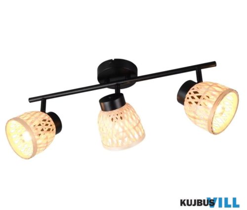TR R86093032 LAURENT spotlámpa excl.3xE14/10W ↕17cm ↔60cm bambusz/matt fekete