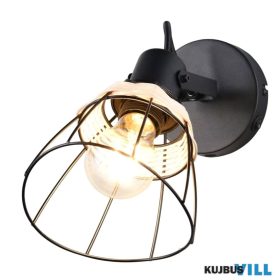   TRIO R86231732 JEROME spotlámpa excl.1xE27/10W ↕27,5cm Ø14cm rattan/matt fekete