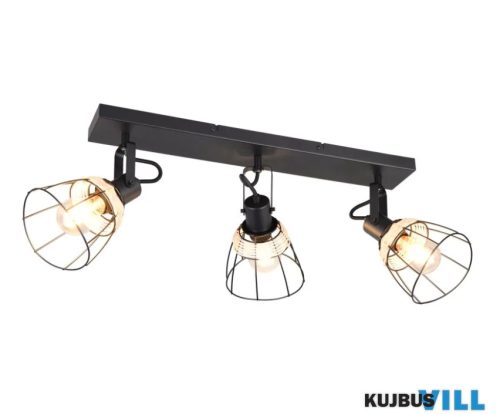 TR R86233032 JEROME spotlámpa excl.3xE27/10W ↕20,7cm ↔62cm rattan/matt fekete