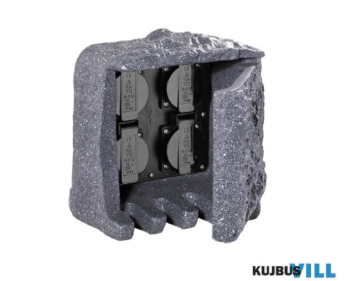 TR 9962-11 GARDEN SOCKET kültéri konnektor doboz incl. 4 x Schuko-Plug ↕20cm ↔19cm ↗ 20cm szürke