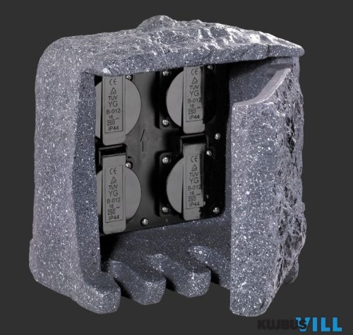 TR 9962-11 GARDEN SOCKET kültéri konnektor doboz incl. 4 x Schuko-Plug ↕20cm ↔19cm ↗ 20cm szürke