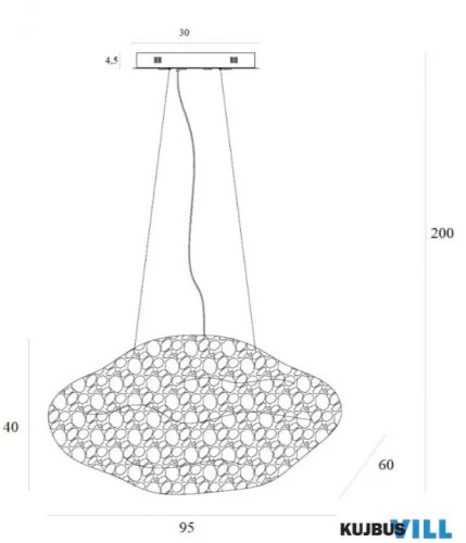 MAXLIGHT P0432 Függeszték,incl.6x1W LED,+8W LED,3000K,840LM.