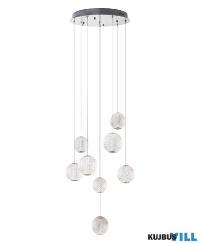 MAXLIGHT P0481 NOBILE  FÜGGESZTÉK Moc/Power: 8 x 6W LED, 3132 LM, CRI90, 3000KH: max 220 cm, Ø: 42,0 c