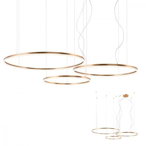 REDO 01-1925-DALI ORBIT SU LED 163W 4000K D1000+800+600 BRASS (4.1.2)-DALI