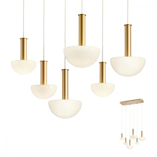 REDO 01-2476 LUMIEN Függeszték 6 X 10W  matt arany, fehér