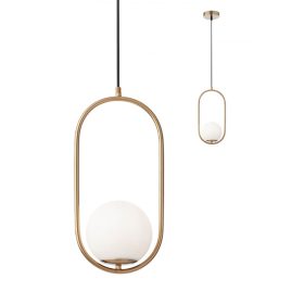 REDO 01-2624 NIVA Függeszték 1X42W  matt arany, opál