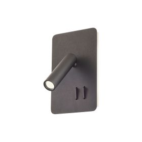   REDO 01-2982 Fali lámpa QUDA AP SQ LONG  LED 1x6W+1x3W 3000K BK (5.1.2)