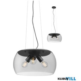   REDO 01-3067 CROMA Függeszték 3 x max 42W  fekete, füst szín