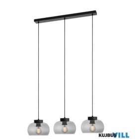   REDO 01-3068 CROMA Függeszték 3 x max 42W  fekete, füst szín