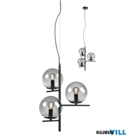   REDO 01-3072 BOLDY Függeszték 3 x max 28W  fekete, füst szín