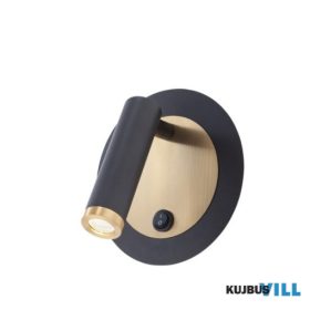   REDO 01-3090 CLOSER Fali lámpa 6W 3000K matt fekete, sárgaréz