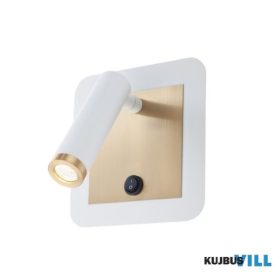   REDO 01-3091 CLOSER Fali lámpa 6W 3000K matt fehér, sárgaréz