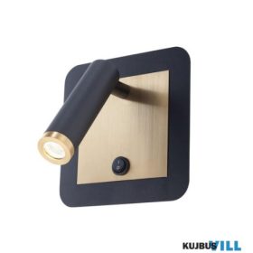   REDO 01-3092 CLOSER Fali lámpa 6W 3000K matt fekete, sárgaréz