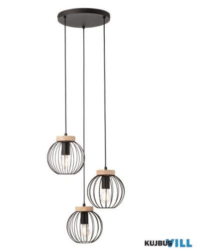 REDO 01-3137 TRELLIS Függeszték 3 x max 42W  matt fekete, barna