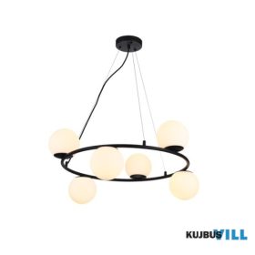   REDO 01-3158 BOWLING Függeszték 6 x max 28W  matt fekete, fehér