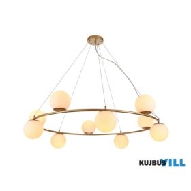   REDO 01-3161 BOWLING Függeszték 10 x max 28W  matt arany, fehér