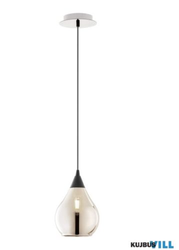 REDO 01-3190 TANNER Függeszték 1 x max 28W  fekete, króm, füst szín