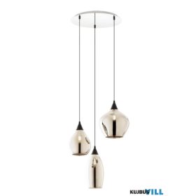   REDO 01-3192 TANNER Függeszték 3 x max 28W  fekete, króm, füst szín