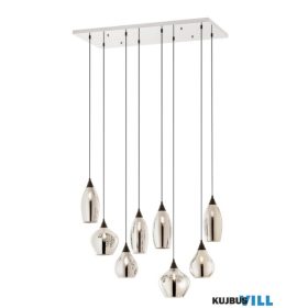   REDO 01-3195 TANNER Függeszték 8 x max 28W  fekete, króm, füst szín