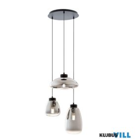   REDO 01-3197 LUKE Függeszték 3 x max 42W  matt fekete, füst szín