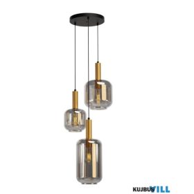   REDO 01-3198 BRINA Függeszték 3 x max 23W  matt fekete, matt arany, füst szín