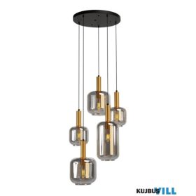   REDO 01-3214 BRINA Függeszték 5 x max 23W  matt fekete, matt arany, füst szín