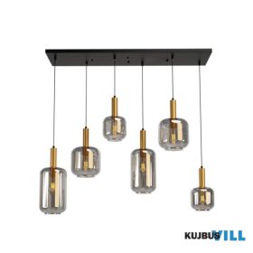   REDO 01-3215 BRINA Függeszték 6 x max 23W  matt fekete, matt arany, füst szín