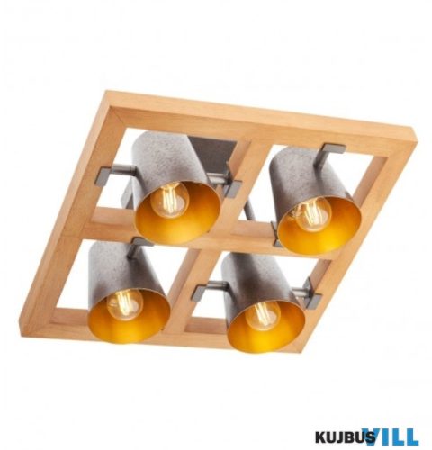 REDO 01-3496 OAKER Mennyezeti lámpa 4 x 28W  antik ezüst, barna