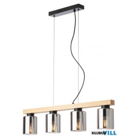   REDO 01-3986 ROTIS Függeszték 4 x 15W  matt fekete, barna, füstszín