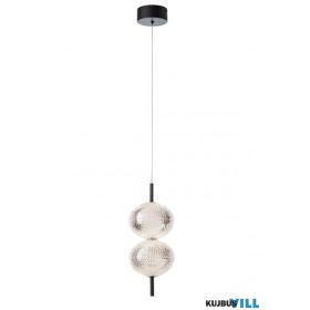   REDO 01-4024 VENTURA Függeszték 12W 3000K matt fekete, átlátszó