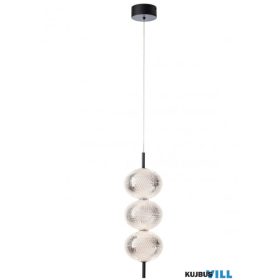   REDO 01-4025 VENTURA Függeszték 20W 3000K matt fekete, átlátszó