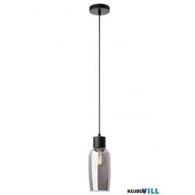   REDO 01-4044 ATLANTIS Függeszték 1 x 42W  matt fekete, füstszín