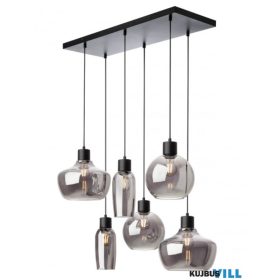   REDO 01-4047 ATLANTIS Függeszték 6 x 42W  matt fekete, füstszín