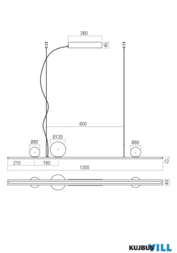 REDO 01-4298 DUNE SU LED 40W IP20 SBK/SMOKE 3000K (4.1.2)