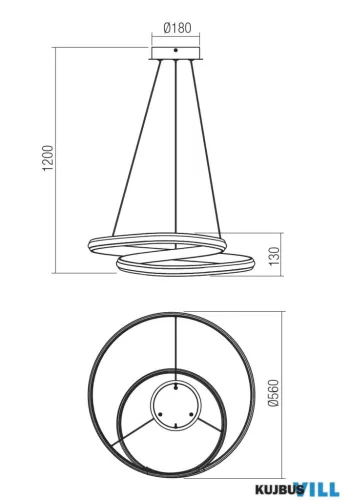 REDO 01-4365 TORSION SU LED 60W D750 3000/4000K BK (4.1.2)