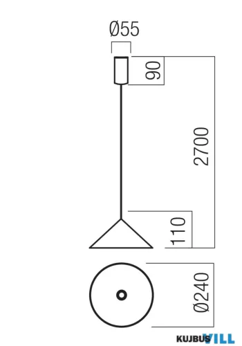 REDO 01-4418 KONOS SU D240x110 10W 3000K MATT AUBURN (5.1.2)