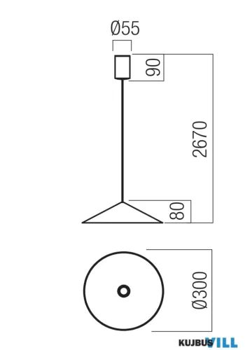 REDO 01-4422 KONOS SU D300X80 10W 3000K MATT AUBURN(5.1.2)