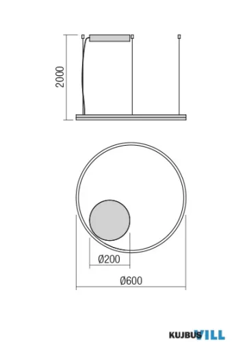 REDO 01-4875-DALI ORBIT SU LED 50W CCT 3000/4000K D600 SAND BLACK (4.1.2)-DALI
