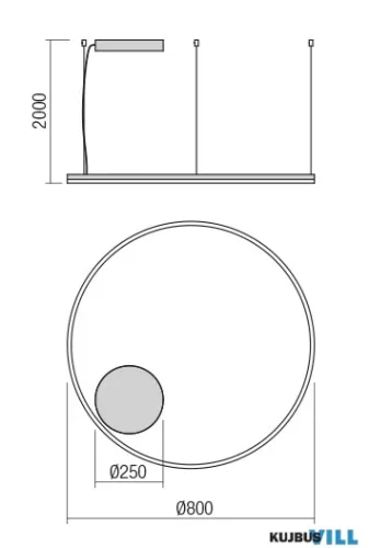 REDO 01-4880-DALI ORBIT SU LED 60W CCT 3000/4000K D800 BRASS (4.1.2)-DALI