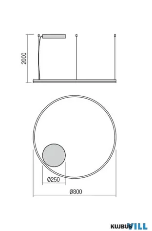 REDO 01-4881-TRIAC ORBIT SU LED 60W CCT 3000/4000K D800 SAND BLACK (4.1.2)-TRIAC