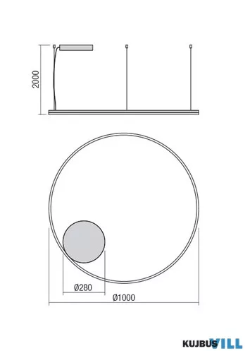 REDO 01-4884-TRIAC ORBIT SU LED 68 CCT 2700/3000K D1000 SAND BLACK (4.1.2)-TRIAC